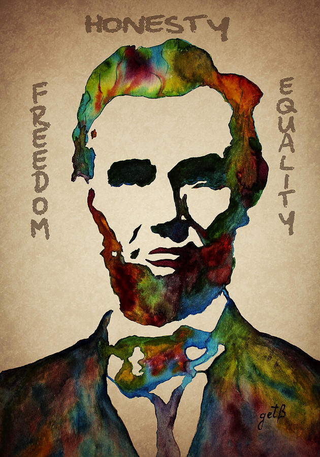 Abraham Lincoln Painting -  Leader Qualities Abraham Lincoln by Georgeta Blanaru