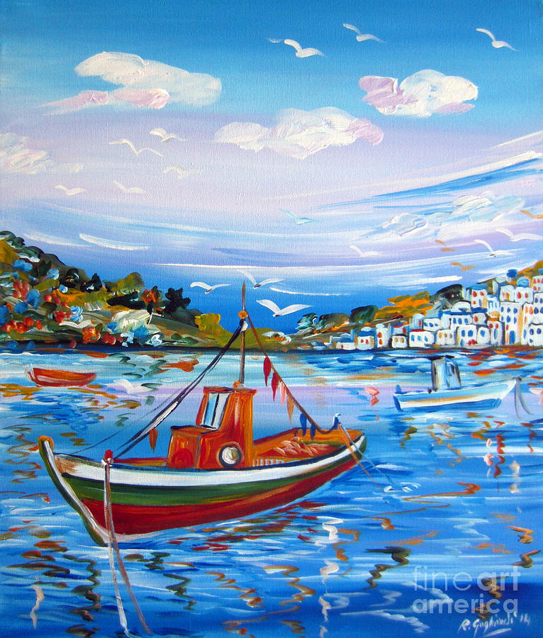 Boat Painting -  Little Fisherman Boat  by Roberto Gagliardi