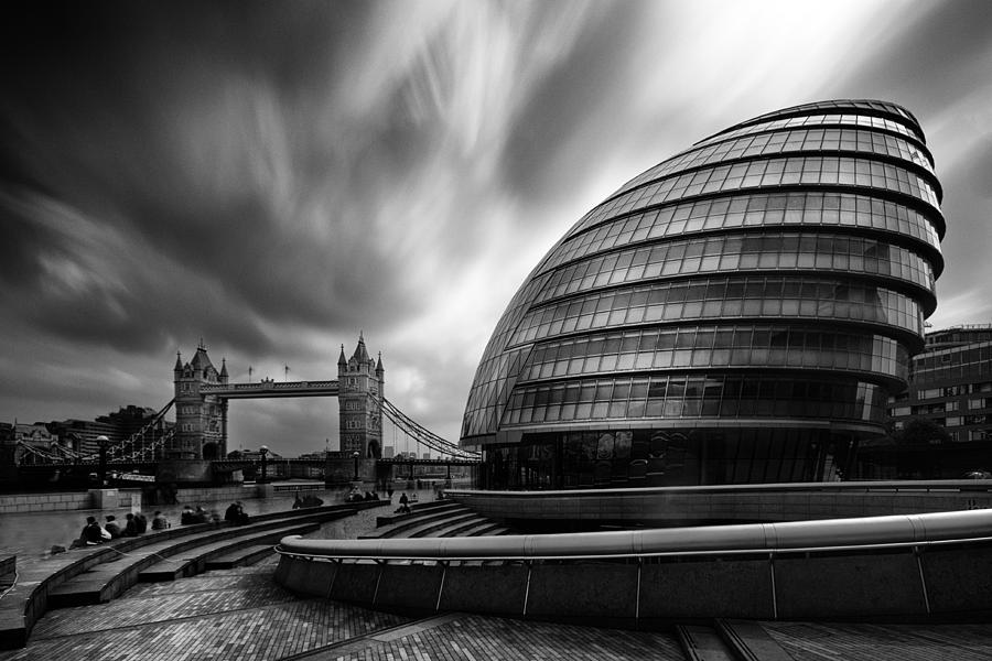  London City Hall and Tower bridge.  Photograph by Ian Hufton