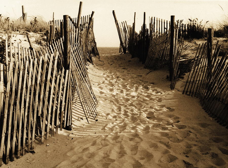  Long Beach Island in NJ 1977 - Sepia Photograph by Jacqueline M Lewis