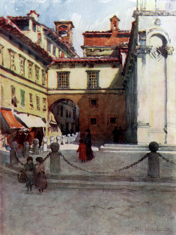 Italy Drawing -  Lucca  Piazza San Michele, Showing An by Mary Evans Picture Library