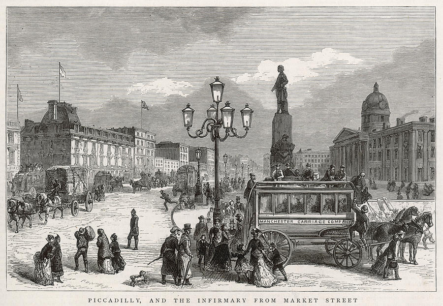 Lamp Drawing -  Manchester  Piccadilly by  Illustrated London News Ltd/Mar