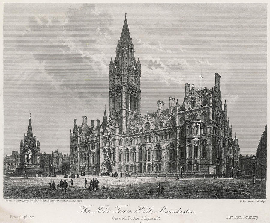 Manchester The Town Hall Drawing by Mary Evans Picture Library - Fine ...