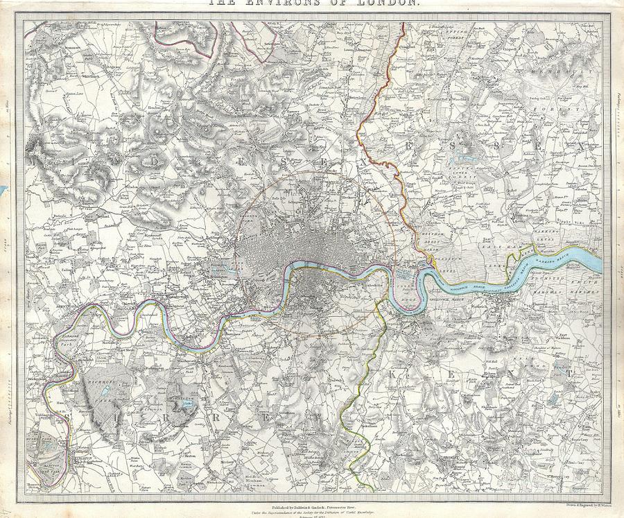  Map of London and Environs Photograph by Paul Fearn