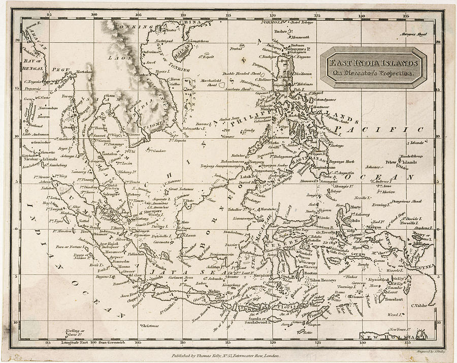 Map Of The East India Islands Drawing by Mary Evans Picture Library ...