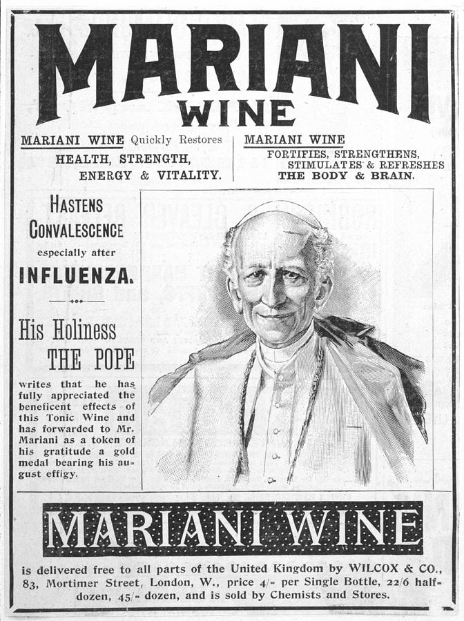 Wine Drawing -  Mariani Wine, Good For Health by  Illustrated London News Ltd/Mar