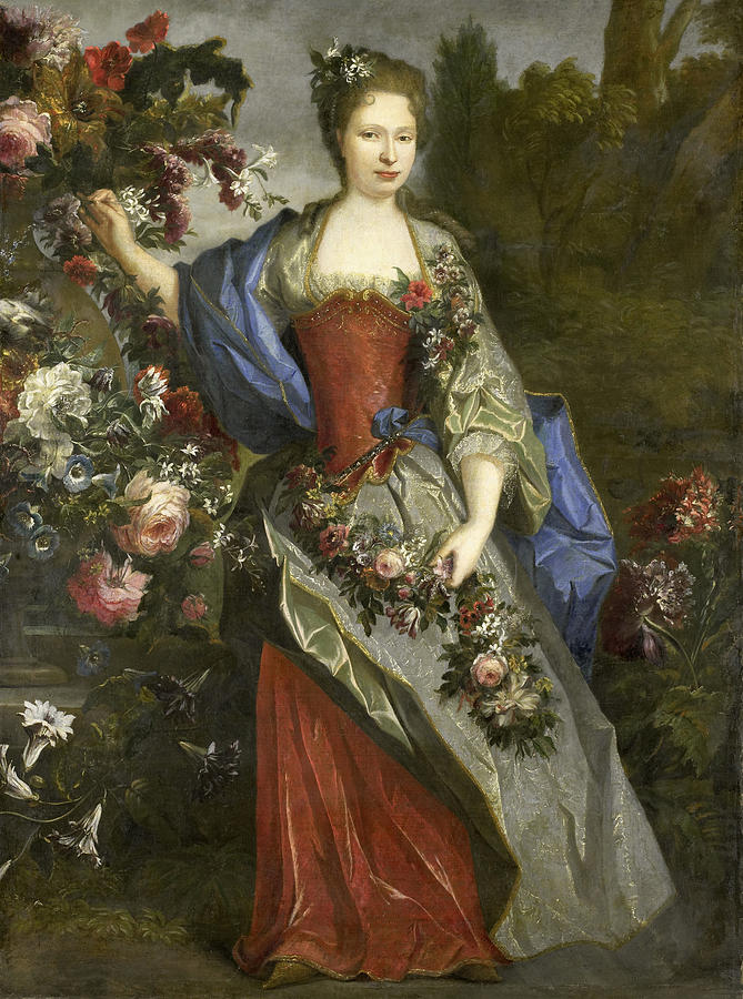  Marie Louise Elisabeth dOrleans Duchess of Berry as Flora Painting by Nicolas de Largilliere