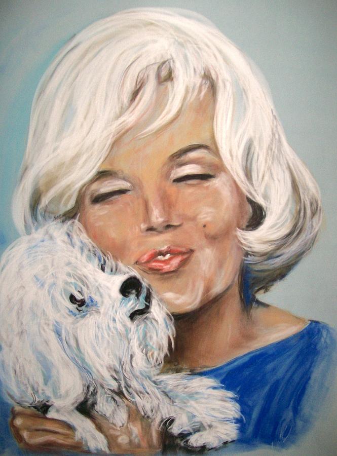 Marilyn Monroe Pastel -  Marilyn and Maf by Martha Suhocke