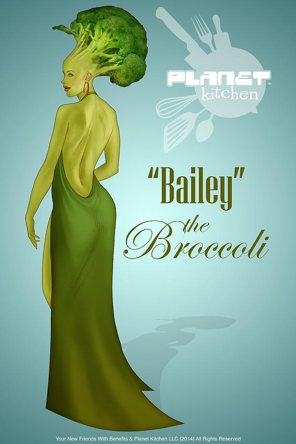 Broccoli Drawing -  Meet BAILEY the BROCCOLI by YNFWB Your new friends with BENEFITS