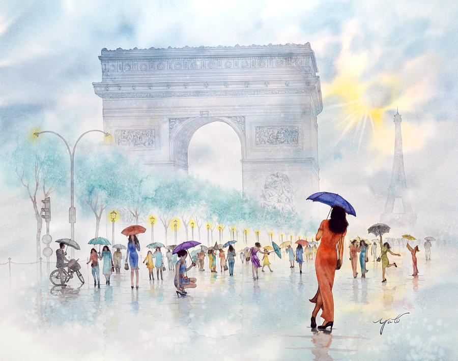  Memory Of Paris France Painting by John YATO