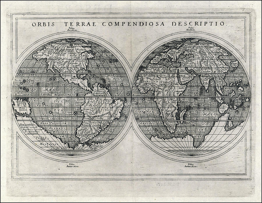 Mercator's Projection, With Parallel Drawing by Mary Evans Picture