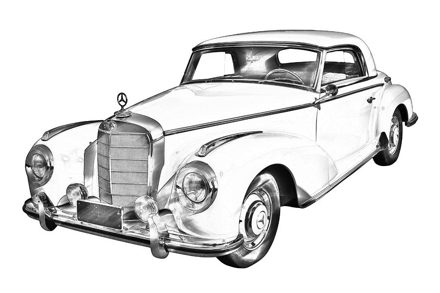  Mercedes Benz 300 Luxury Car Drawing Photograph by Keith Webber Jr