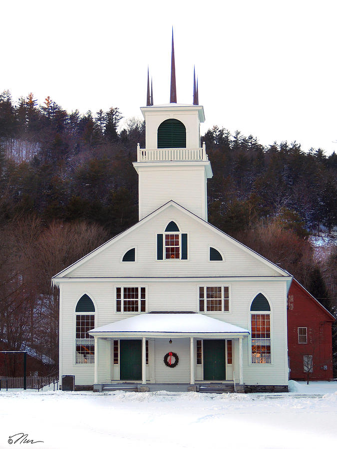 Architecture Photograph -  Methodist Church on Newbury Vermont Common  by Nancy Griswold