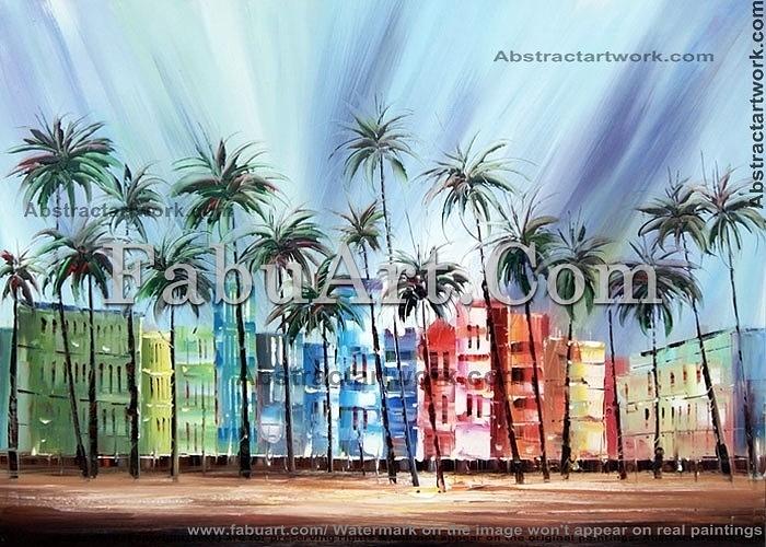  Miami South Beach Art Deco District 40x30 Painting by FabuArt