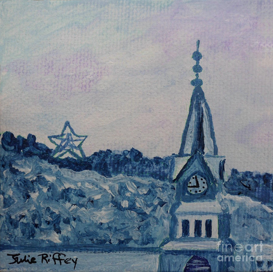  Mill Mountain Star and Green Memorial Methodist Church Painting by Julie Brugh Riffey