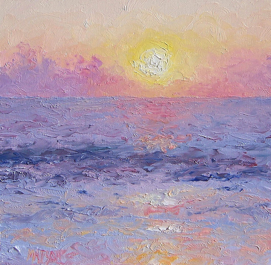Ocean Sunset Painting -  Moonrise Impression by Jan Matson