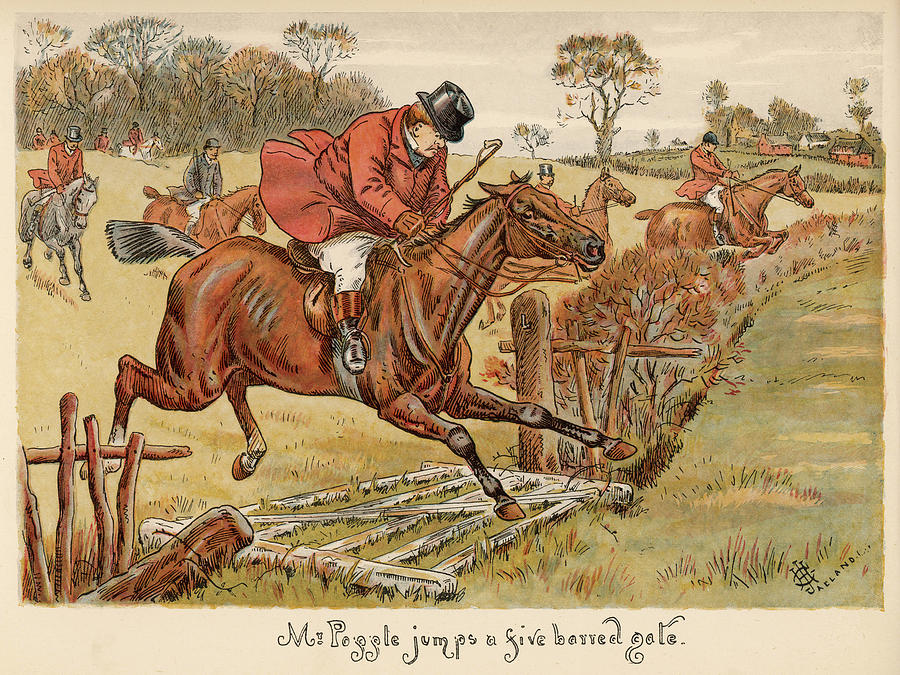 Mr Popple Jumps A Five Barred Gate Drawing by Mary Evans Picture ...