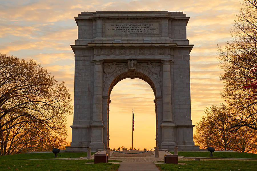 George Washington Photograph -  National Memorial Arch at Sunrise by Delmas Lehman