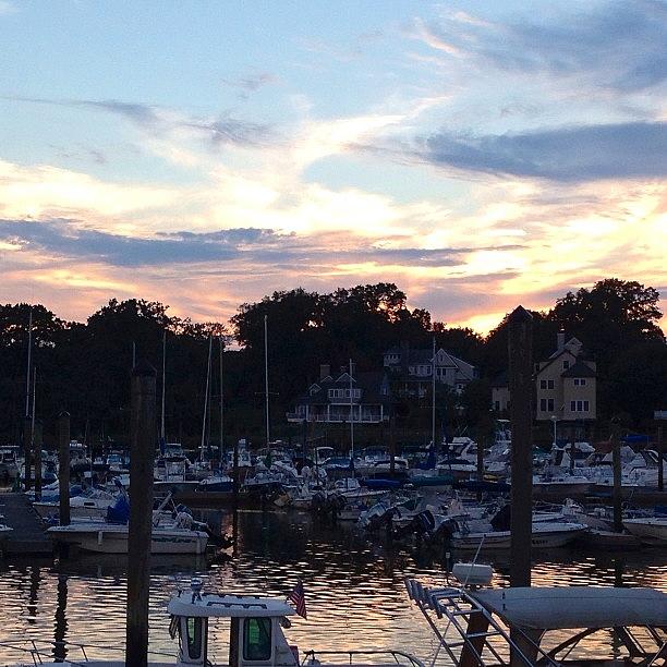 Sunset Photograph - Rye marina #nofilter by Norma Jeane