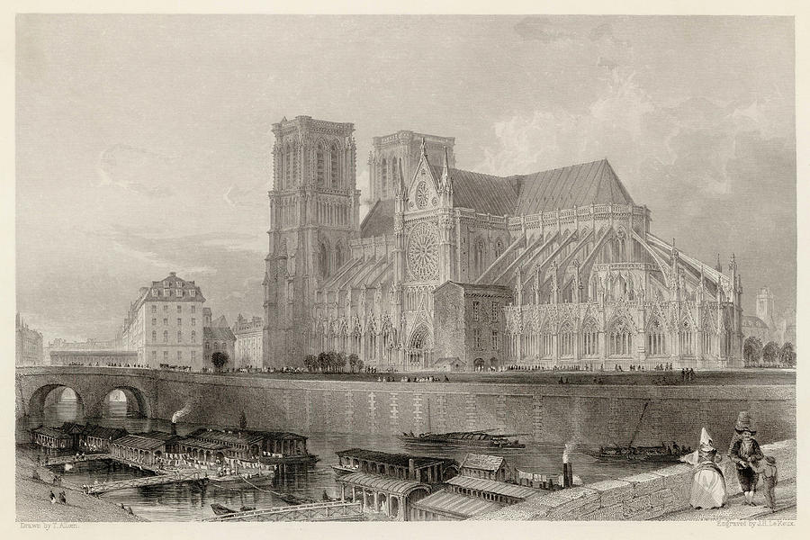 Notre Dame De Paris Drawing by Mary Evans Picture Library - Fine Art ...