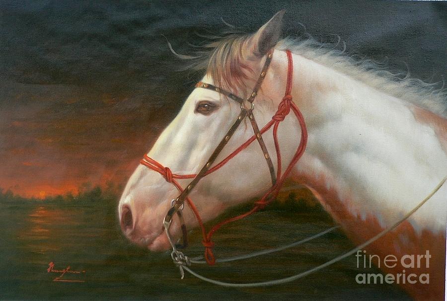 Original Animal Oil Painting Art-horse#16-2-5-21 Painting