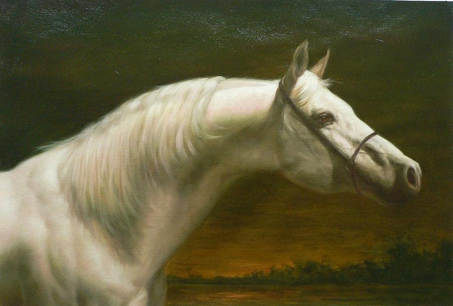  Original Animal Oil Painting Art-horse-02 Painting by Hongtao Huang