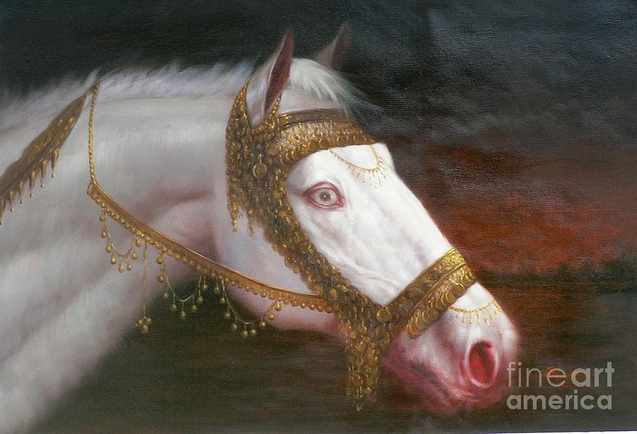  Original Animal Oil Painting Art-horse-03 Painting by Hongtao Huang