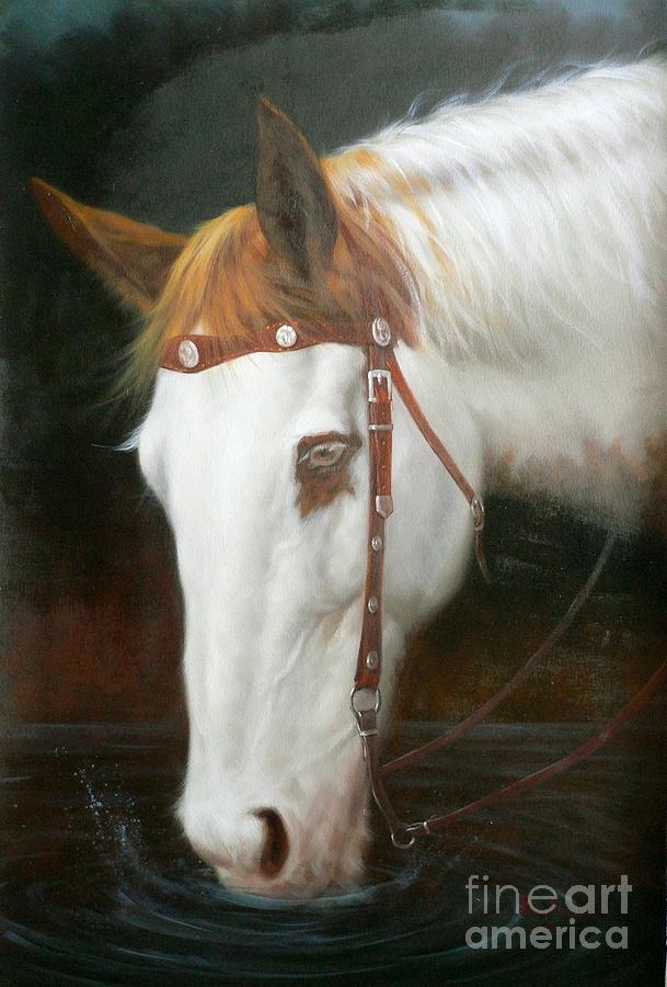  Original Animal Oil Painting Art-horse-05 Painting by Hongtao Huang