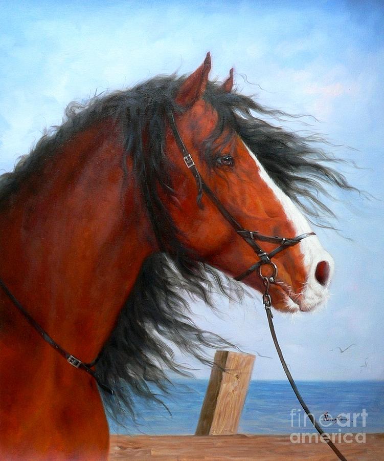  Original Animal Oil Painting Art-horse Painting by Hongtao Huang