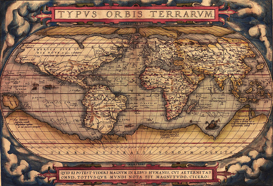  Ortelius World Map -Typvs Orbis Terrarvm - 1570 Photograph by Bill Cannon