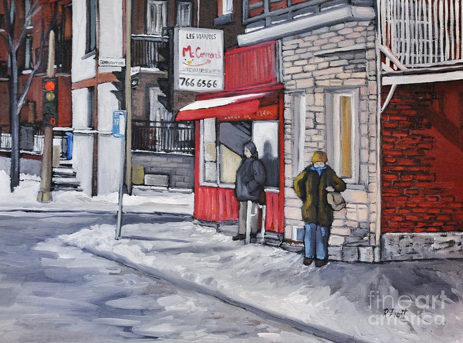 City Scene Painting -  Outside Les Viandes McCormack by Reb Frost
