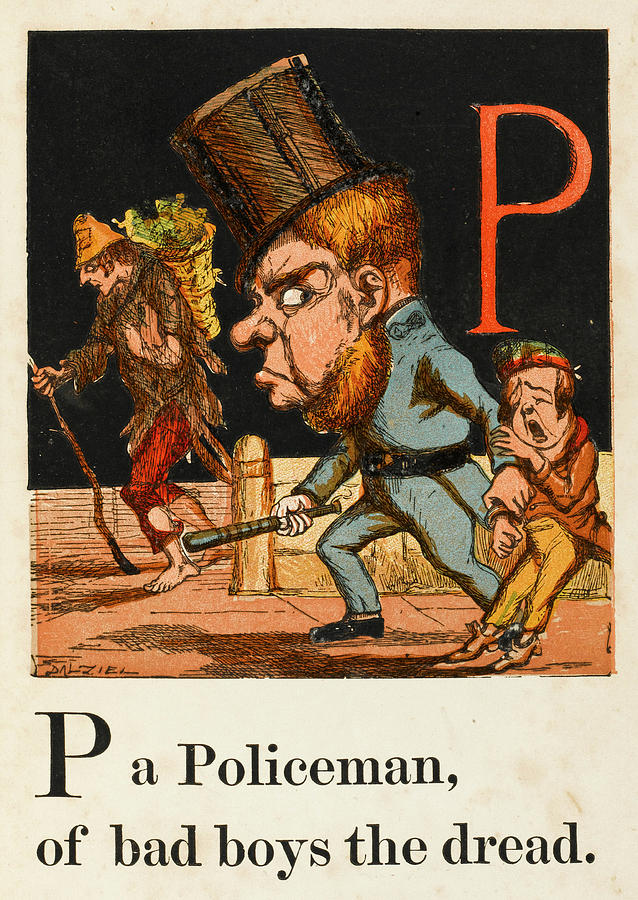 Alphabet Drawing -  P -  Was A Policeman, Of Bad Boys by Mary Evans Picture Library
