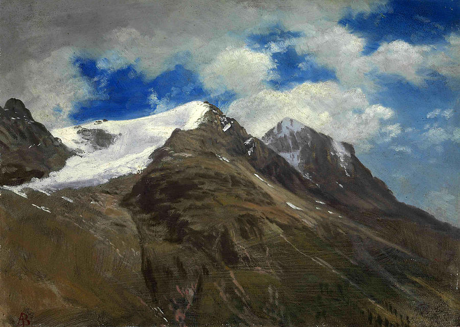   Peaks in the Rockies Painting by Albert Bierstadt
