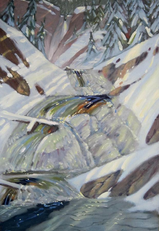  Pecks Falls Below Greylock Painting by Len Stomski