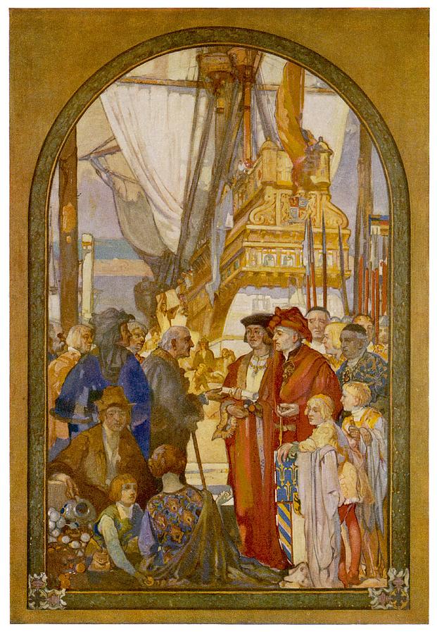 Philip Of Burgundy Presents A Charter Drawing by Mary Evans Picture