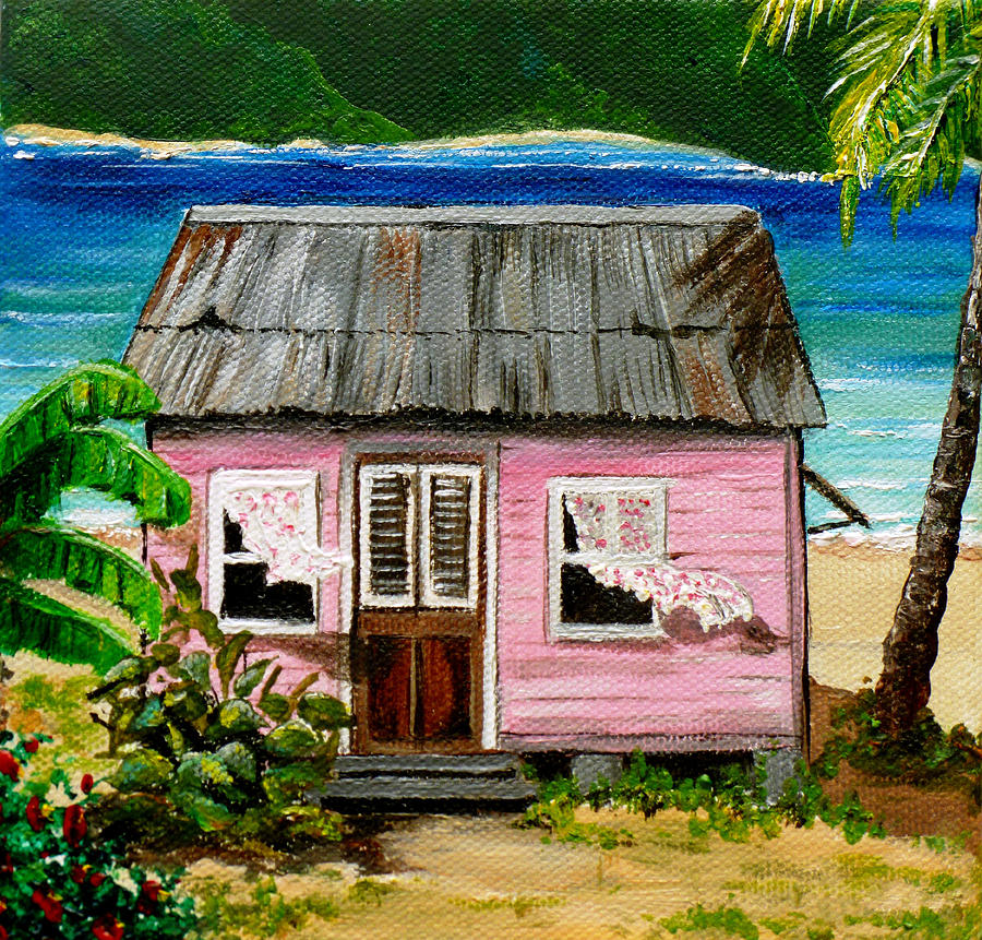  Pink Caribbean House Painting by Karin  Dawn Kelshall- Best