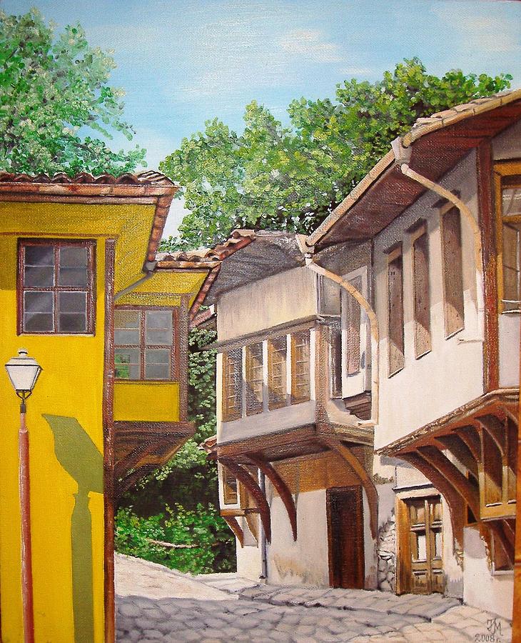  Plovdiv  the old town Painting by Nina Mitkova