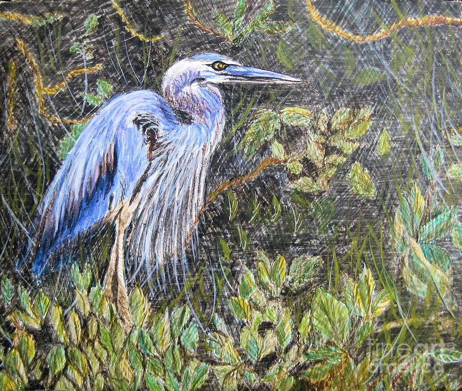  ptg  Blue Heron Painting by Judy Via-Wolff