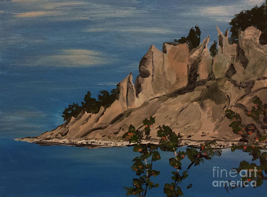  ptg. Chimney Bluffs Painting by Judy Via-Wolff