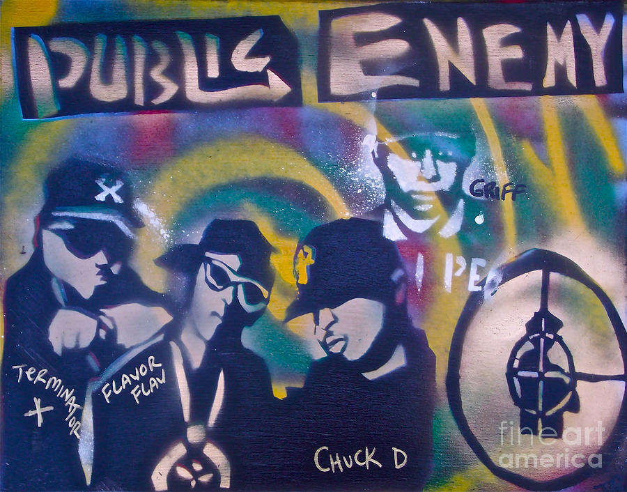 Music Painting -  Public Enemy Black Steel by Tony B Conscious