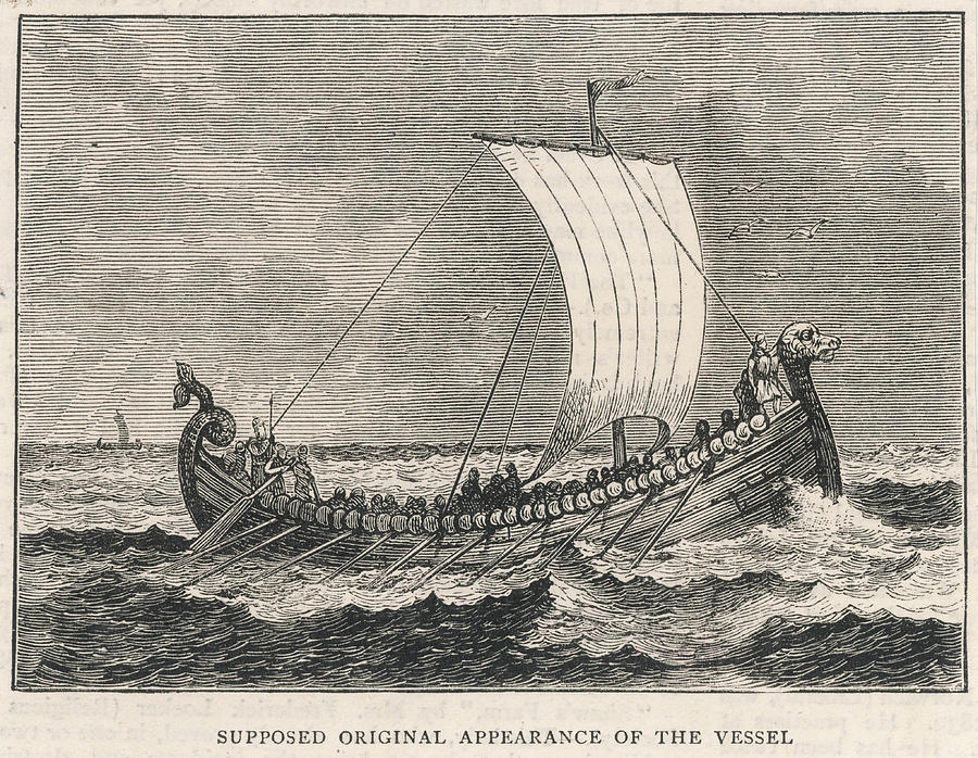 Reconstruction Of Viking Ship Found Drawing by Mary Evans Picture ...