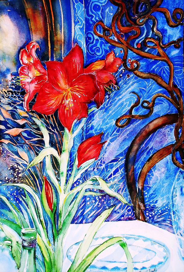  Red Amaryllis  Painting by Trudi Doyle