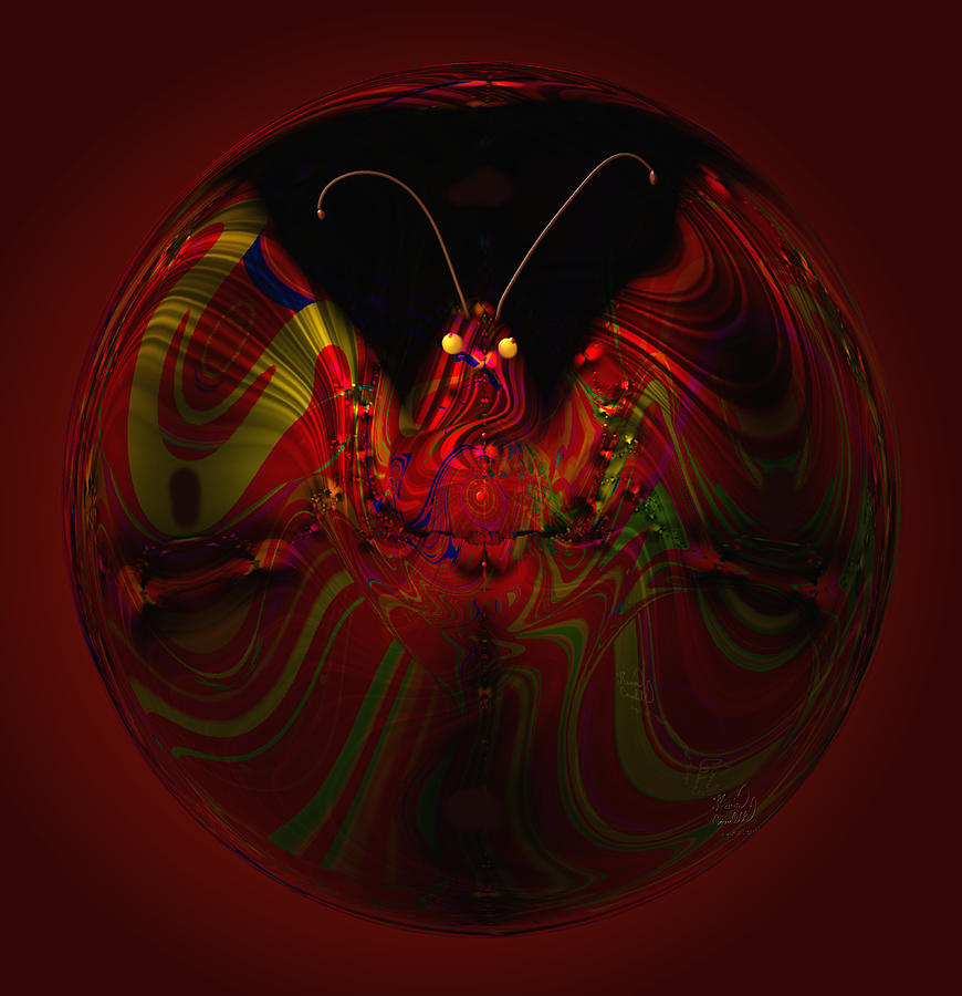  Red Iron Butterfly Digital Art by Kevin Caudill