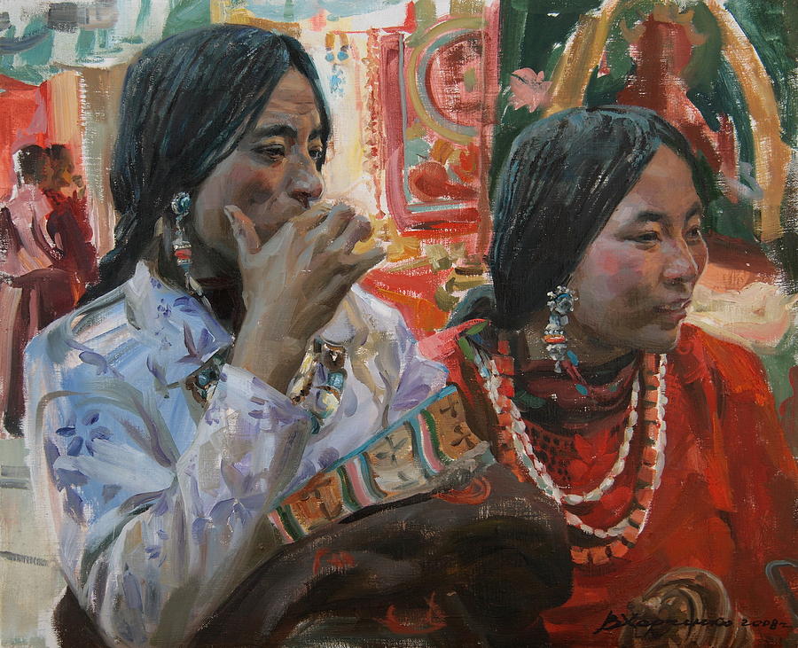 Tibet Painting -  Rich choice by Victoria Kharchenko