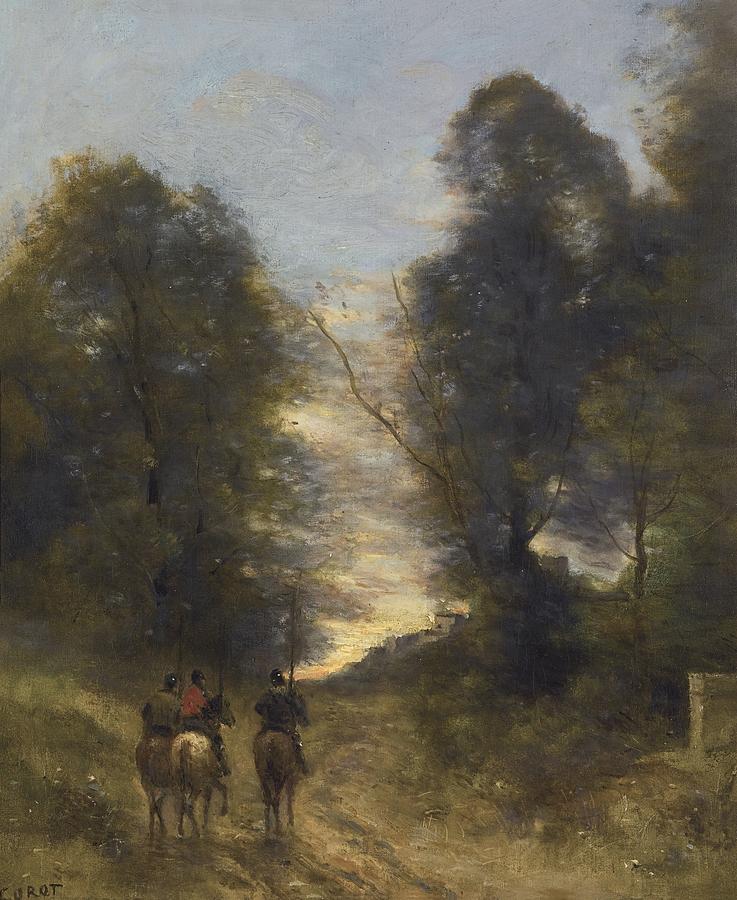 Riders In Agaulois Landscape Painting by Celestial Images - Fine Art ...