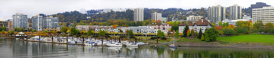  River Place Marina in the Fall Panorama Photograph by David Gn