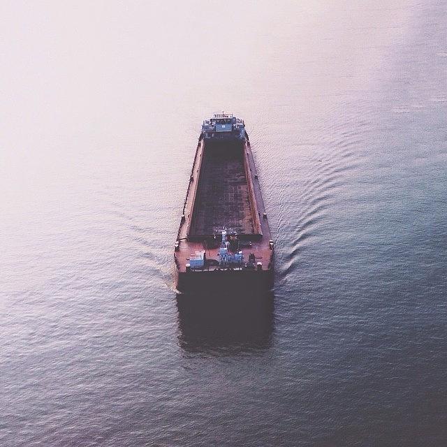 Boat Photograph - River Transport Boat Cruising Empty by Nenad Nikolic