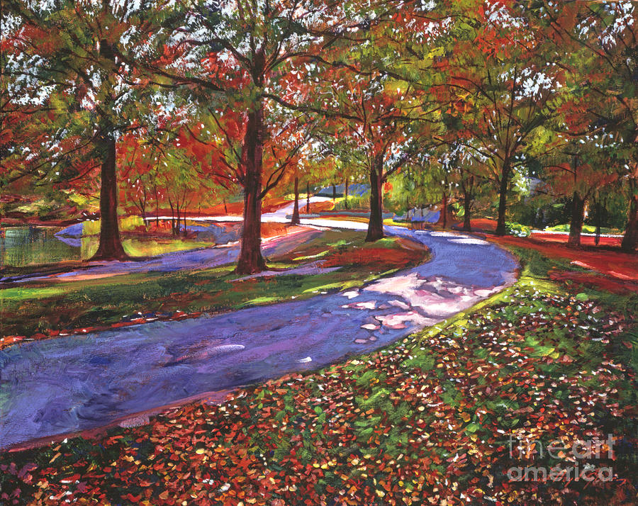 Tree Painting -  Road By The Lake by David Lloyd Glover