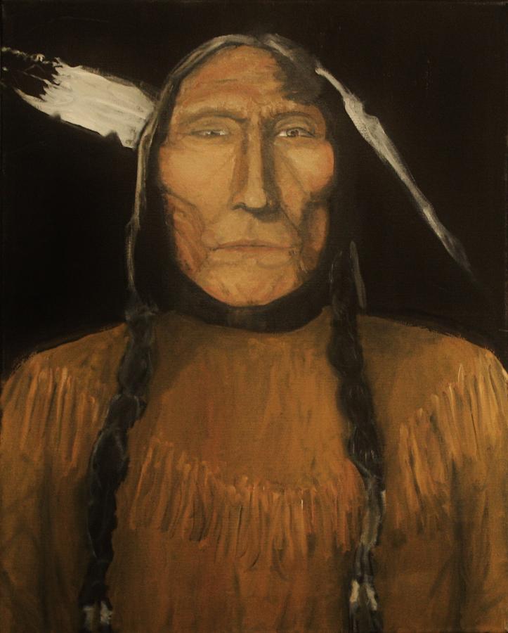 Feather Painting -  Wolfs Robe 1909 original sold by Larry E Lamb