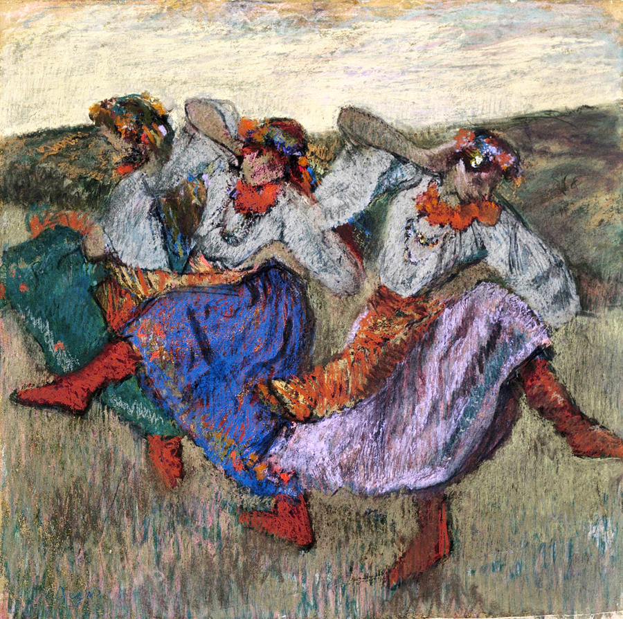 Edgar Degas Drawing -  Russian Dancers #1 by Edgar Degas